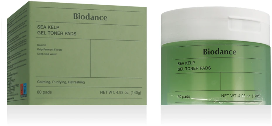 Biodance Sea Kelp Gel Toneris Pads geliniai toniniai padeliai veidui, 60 vnt.