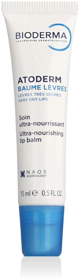 BIODERMA Atoderm Levres Lūpų balzamas intensyviai maitinantis ir atkuriantis lūpų balzamas, 15 ml