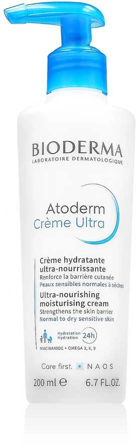 Bioderma Atoderm Crème Ultra Intensyviai drėkinantis ir maitinantis kūno kremas, 200 ml
