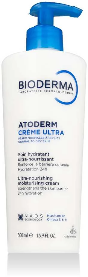 Bioderma Atoderm Crème Ultra Intensyviai drėkinantis ir maitinantis kūno kremas, 500 ml