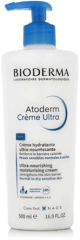 Bioderma Atoderm Crème Ultra Intensyviai drėkinantis ir maitinantis kūno kremas, 500 ml