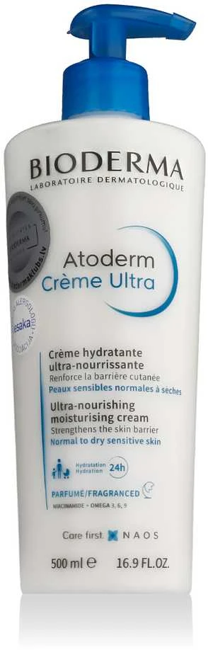 Bioderma Atoderm Crème Ultra Intensyviai drėkinantis ir maitinantis kūno kremas, 500 ml