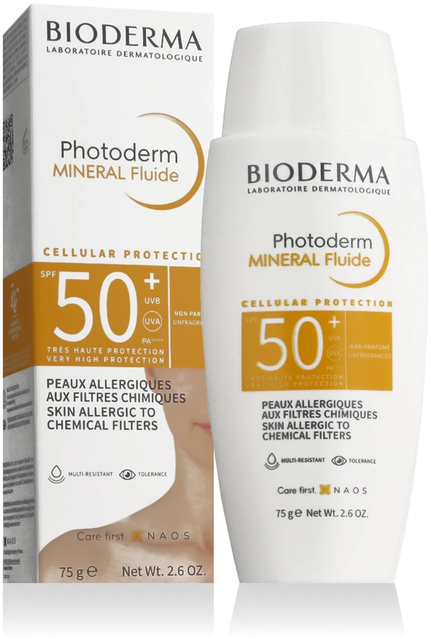 apsauginis fluidas nuo saulės Bioderma Photoderm Mineral Fluid Spf50 75g
