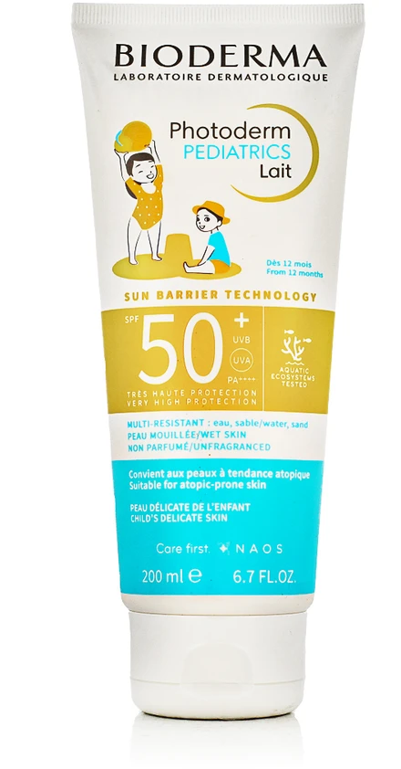 Kremas saugantis nuo saulės vaikams Bioderma Photoderm Pediatrics Lait Spf 50+ 200ml
