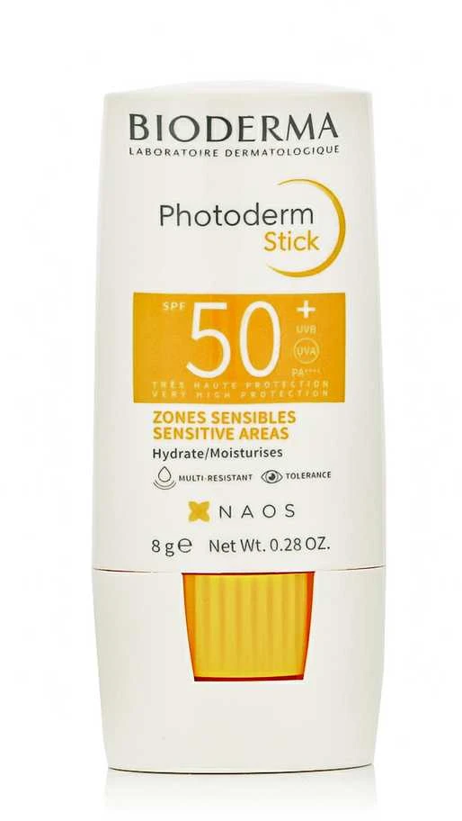 "Bioderma Photoderm Stick Spf50 Sensitive Areas" apsauginis pieštukas nuo saulės jautriom kūno ir veido vietom 8g