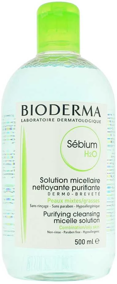 Bioderma Sébium H2O Micelinis vanduo riebiai ir mišriai odai, 500 ml
