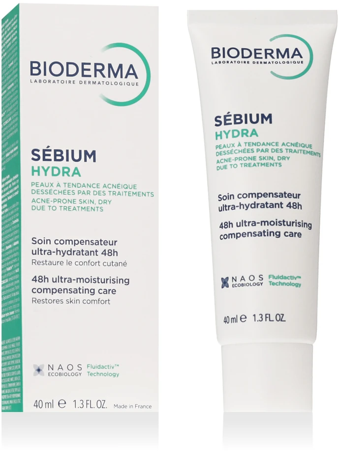 Bioderma Sebium Hydra Moisturising Compensating Creme Drėkinamasis kremas veidui, 40 ml