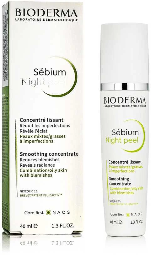 Odą lyginantis koncentratas riebiai ir mišriai odai Bioderma SEBIUM NIGHT PEEL, 40ml