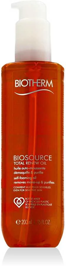 Biotherm Biosource Total Renew Oil Self Foaming valomasis veido aliejus, 200 ml