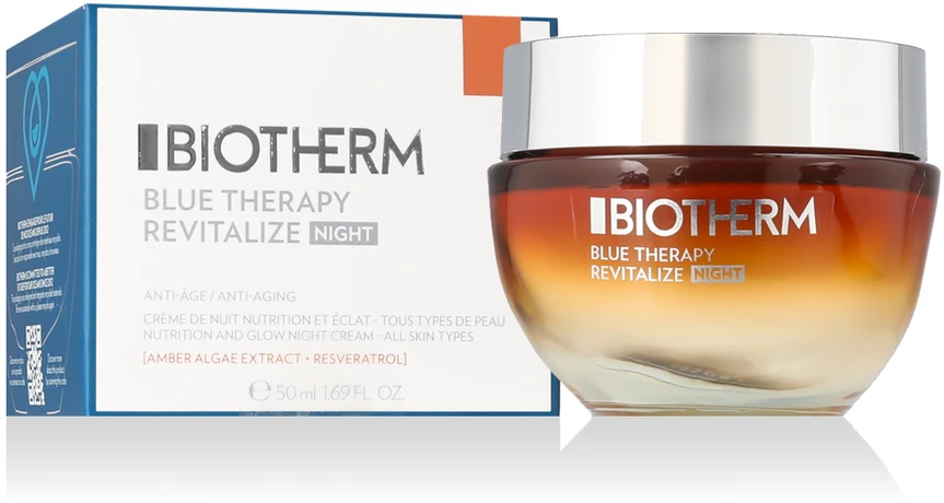 Biotherm Mėlyna Therapy Amber Algae Revitalize Night Skin Kreminis naktinis veido kremas, 50 ml
