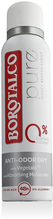 Borotalco Dezodorantas Purškiklis 48H Pure purškiamas dezodorantas, 150 ml