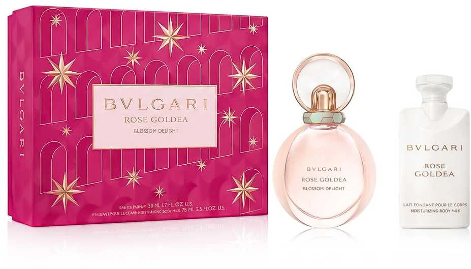 Bvlgari kalėdinių 2024 metų rinkinys: Rose Goldea Blossom Delight 2019, kvepalai moterims, 50 ml + Rose Goldea Blossom Delight 2019, hidrolatas