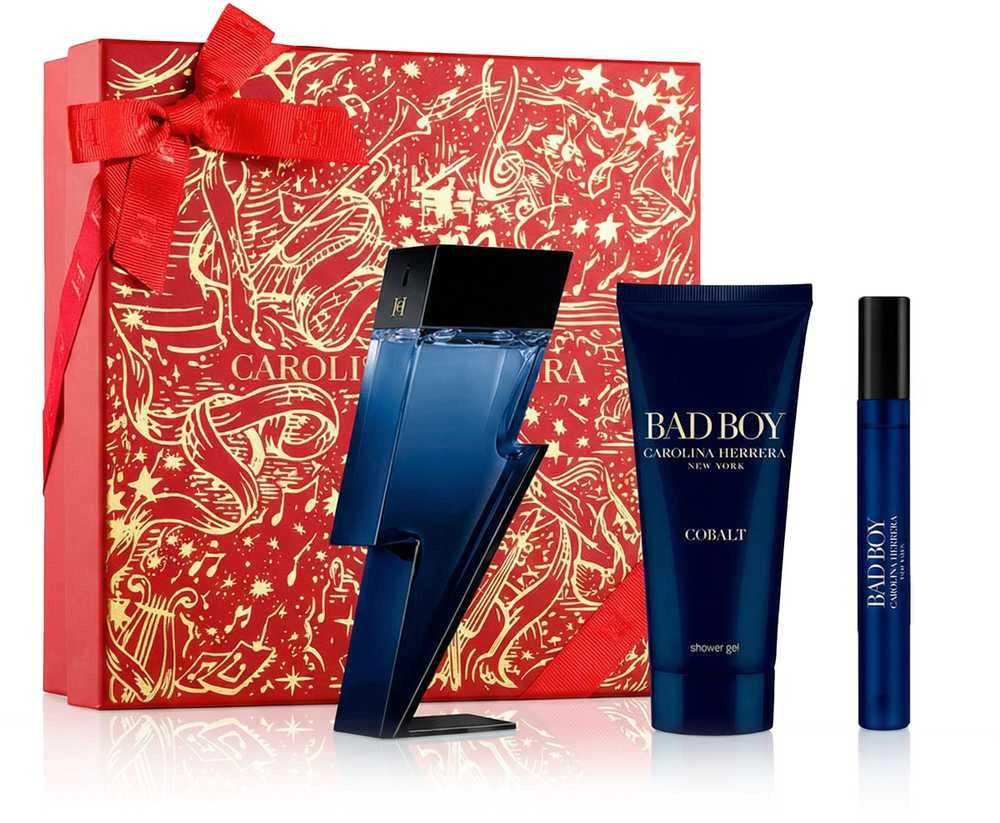 Carolina Herrera Bad Boy Cobalt Eau De Perfume Purškiklis, 100 ml rinkinys 3 vnt.