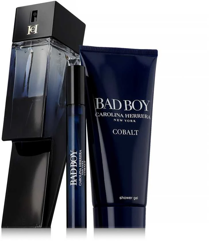 Carolina Herrera Bad Boy Cobalt Eau De Perfume Purškiklis 100ml rinkinys vyrams 3 vnt