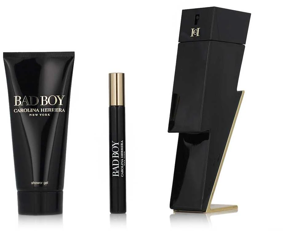 Carolina Herrera Bad Boy tualetinis vanduo purškiklis 100 ml rinkinys 3 vnt. 2023 m.