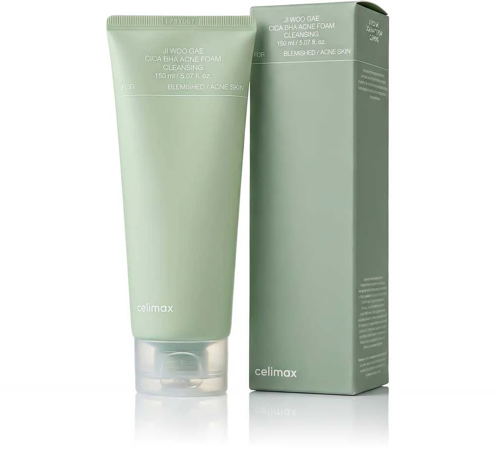 Celimax Ji Woo Gae Cica BHA Acne Foam Cleansing veido prausimosi putos, 150 ml