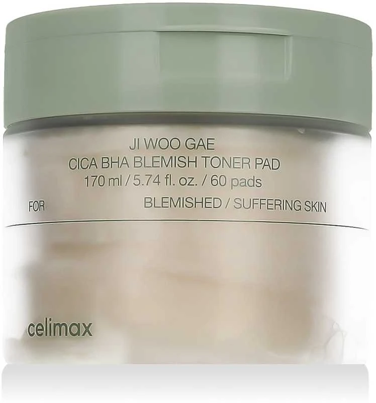 Celimax Ji Woo Gae Cica BHA Blemish Toneris Pad veido toniko pagalvėlės, 60 vnt