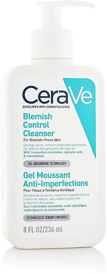 Veido prausiklis probleminei odai Cerave Blemish Control Cleanser, 236 ml