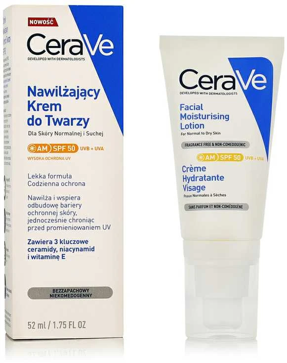 Drėkinamasis losjonas veidui Cerave Facial Moisturising Lotion SPF50, 52 ml