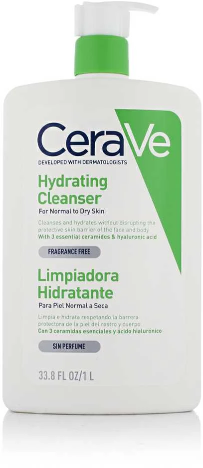 Drėkinamasis veido ir kūno prausiklis normaliai ir sausai odai Cerave Hydrating Cleanser, 1000 ml