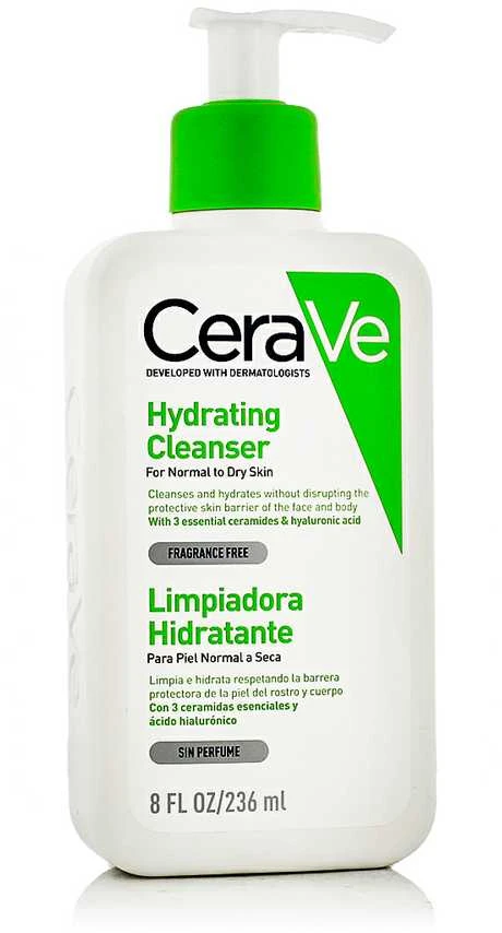 Drėkinamasis veido ir kūno prausiklis normaliai ir sausai odai Cerave Hydrating Cleanser, 236 ml