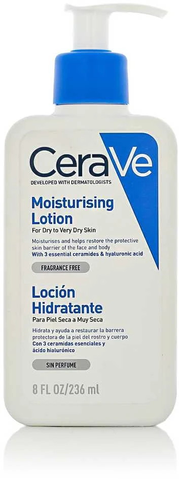 Drėkinamasis veido ir kūno losjonas sausai ir labai sausai odai Cerave Moisturising Lotion, 236 ml