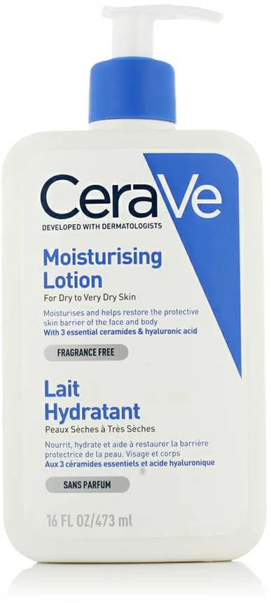 Drėkinamasis veido ir kūno losjonas sausai ir labai sausai odai Cerave Moisturising Lotion, 473 ml