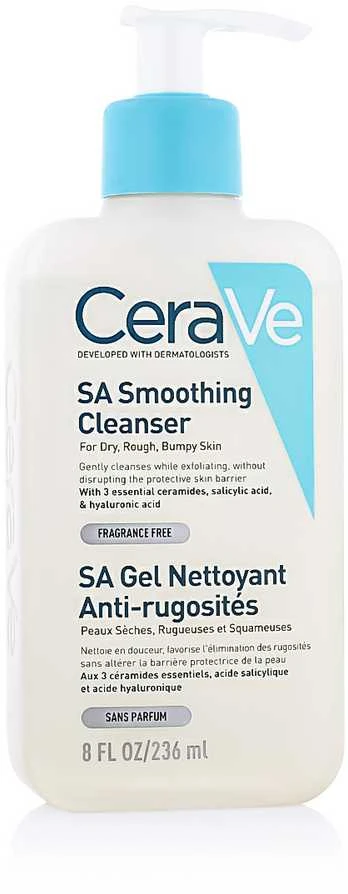Veido prausiklis sausai ir šiurkščiai odai Cerave SA Smoothing Cleanser, 236 ml