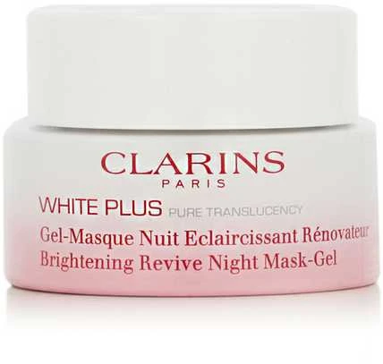 Clarins Baltas Plus Brightening Revive Night Mask-Gel Face Mask moterims, 50 ml