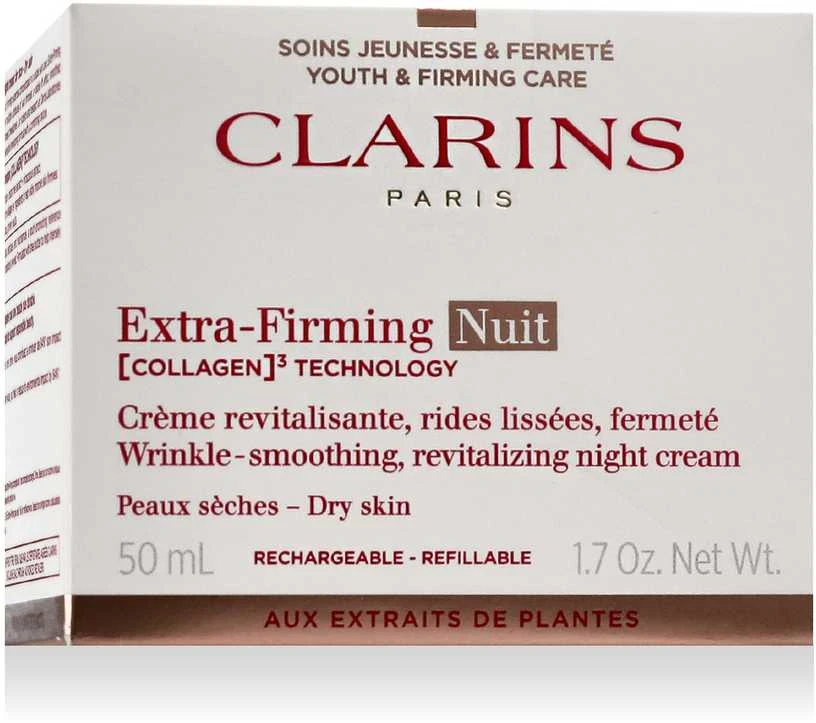 Clarins Extra Firming Night Kreminis atkuriamasis naktinis veido kremas sausai odai, 50 ml