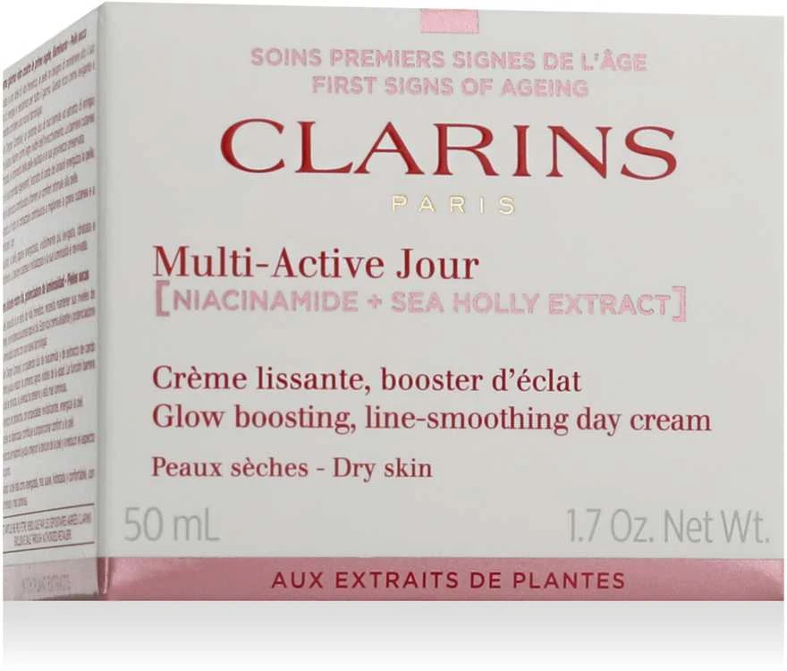 „Clarins Multi-Active Jour Day“ kremas sausai odai su niacinamidu ir jūros bugienio ekstraktu, 50 ml