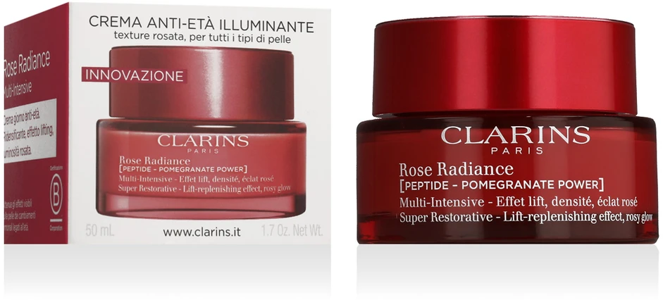Clarins Super Restorative Rose švytėjimo suteikiantis kreminis, 50 ml