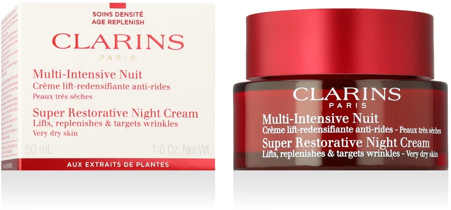 Clarins Super Restorative Night Kreminis naktinis veido kremas labai sausai odai, 50 ml