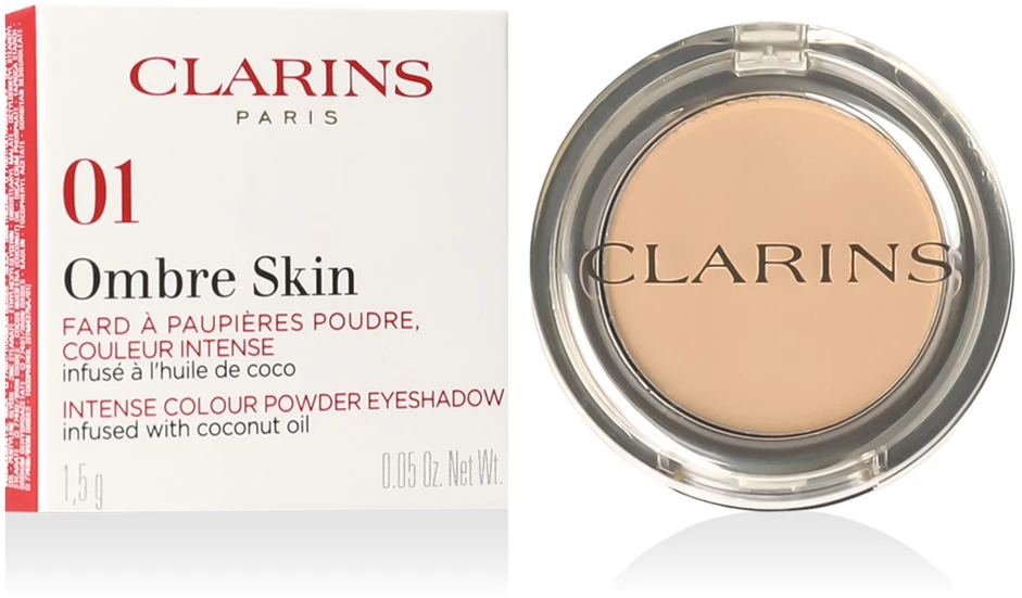 „Clarins Ombre Skin“ akių šešėlių pudra, 01 Satin Ivoire, 1,5 g