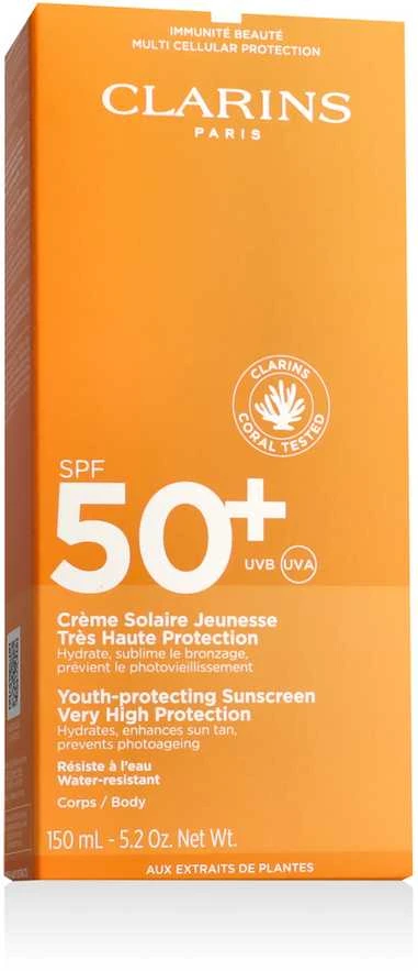 Clarins Youth-Protecting Sunscreen SPF 50+ apsauginis kremas nuo saulės veidui, 150 ml