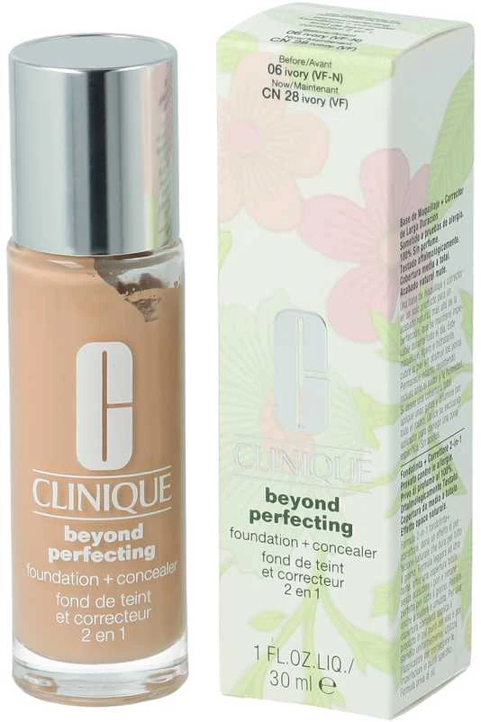„Clinique Beyond Perfecting Foundation“ makiažo pagrindas ir kaukė 06 Ivory, 30 ml