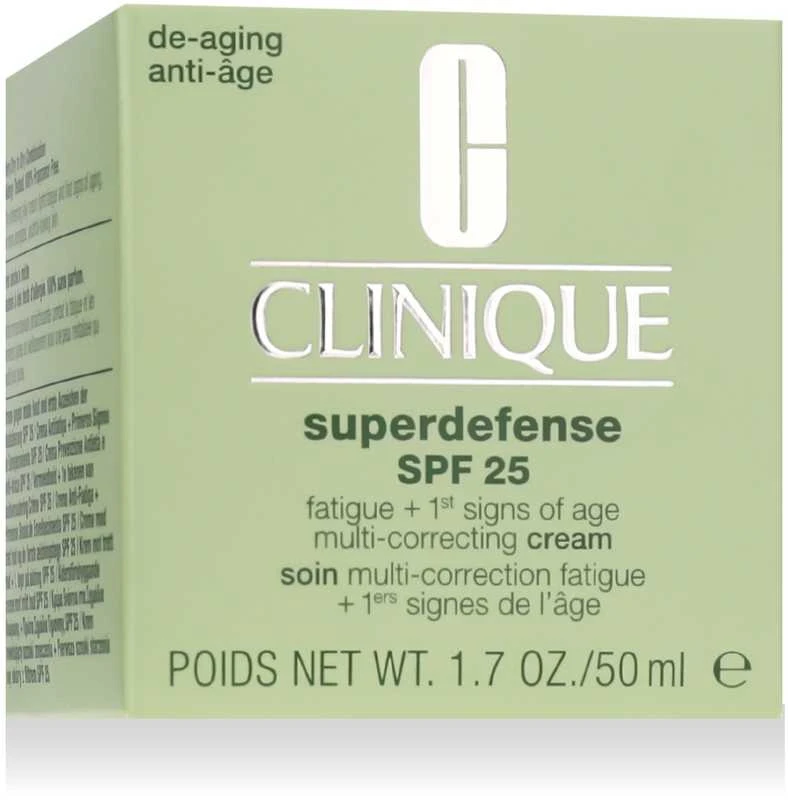 „Clinique Superdefense Broad Spectrum SPF25“ daugiafunkcis korekcinis kremas nuo nuovargio ir pirmųjų amžiaus požymių, 50 ml