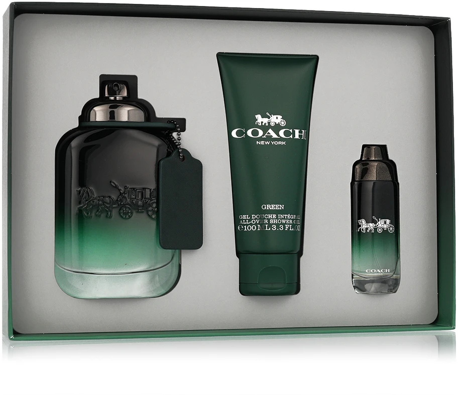 Coach Žalias for Men Gift set EDT 100 ml, miniature EDT 15 ml and dušo želė 100 ml