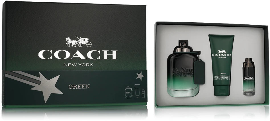Coach Žalias for Men Gift set EDT 100 ml, miniature EDT 15 ml and dušo želė 100 ml