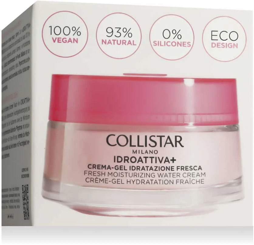 Collistar Idroattiva+ Fresh Moisturizing Vanduo Kreminis drėkinantis veido kremas mišriai odai, 50 ml