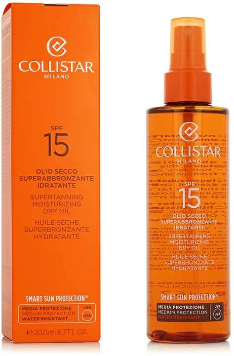 Įdegį skatinantis sausas aliejus, Collistar Supertanning Moisturizing Dry Oil SPF15,  200ml