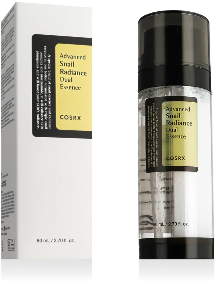 Cosrx Advanced Snail Radiance Dual Essence veido esencija su sraigių mucinu, 80 ml