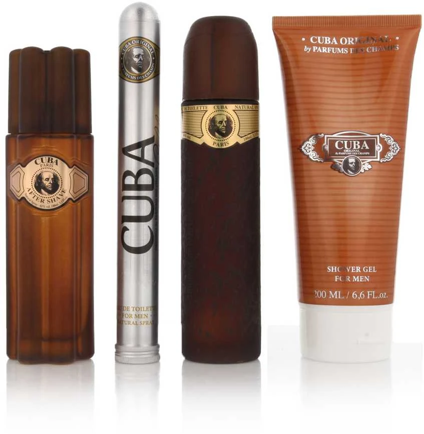 Cuba Gold rinkinys vyrams (EDT, 100 ml + vanduo po skutimosi, 100 ml + dušo želė, 200 ml + EDT, 35 ml)
