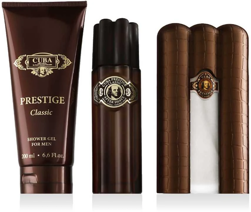 Cuba Prestige rinkinys vyrams (EDT, 90 ml + dušo želė, 200 ml + vanduo po skutimosi, 100 ml)