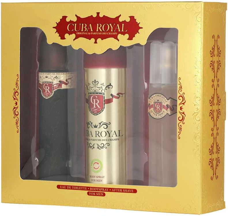Cuba Royal rinkinys vyrams (EDT, 100 ml + dezodorantas, 200 ml + losjonas po skutimosi, 100 ml)