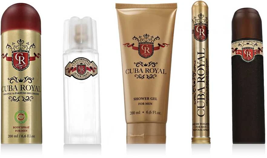 Cuba Royal rinkinys vyrams (EDT, 100 ml + losjonas po skutimosi, 100 ml + dušo želė, 200 ml + dezodorantas, 200 ml + EDT, 35 ml)