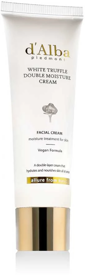 d'Alba Baltas Truffle Double Moisture Kreminis dvigubos tekstūros drėkinamasis veido kremas su baltaisiais triufeliais, 60 ml