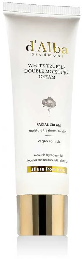 d'Alba Baltas Truffle Double Moisture Kreminis dvigubos tekstūros drėkinamasis veido kremas su baltaisiais triufeliais, 60 ml