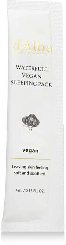 d'Alba Baltas Truffle Waterfull Vegan Sleeping Pack naktinė veido kaukė su baltaisiais triufeliais, 12 x 4 ml