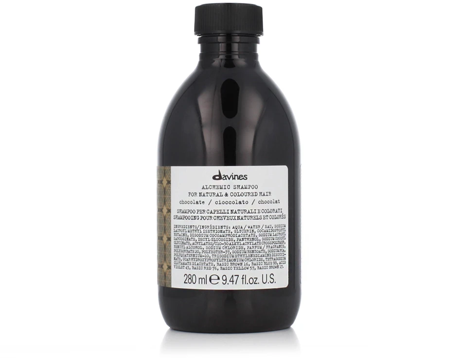 Davines ALCHEMIC Šampūnas Chocolate dažantis šampūnas tamsiai rudiems ir juodiems plaukams, 280 ml